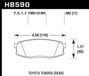 Toyota Tundra Brake Pad Set - Hawk Performance - HP Plus - 2019